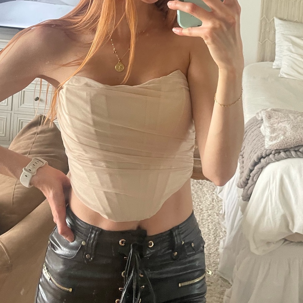 Cream Corset Bustier Top